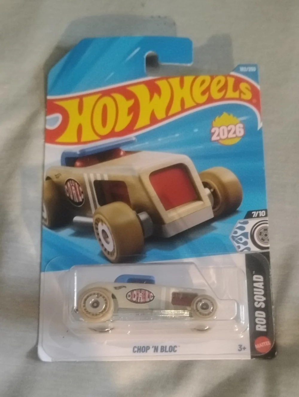 Mattel Hot Wheels Chop 'N Bloc Beige and Red Toy Car